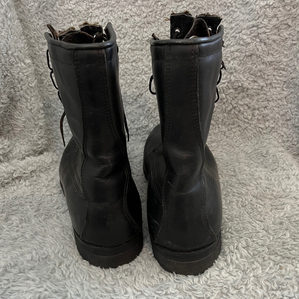 Addison Shoe Co Combat Boots Mens 9.5 E Black Leather Military Vintage 1981 - Picture 7 of 12